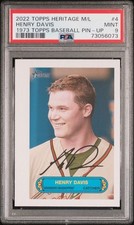 2022 Topps Heritage Minor League HENRY DAVIS 1973 Pin-Up Auto #1 pick PSA9