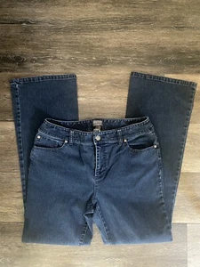 Additions by Chico's Blue Jeans Bootcut Womens Size 1 Reg Dark Wash - Picture 1 of 6