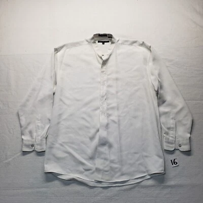 Jordan Craig Solid White Button Up Shirt Long Sleeve Adult Men's L Large 16 16.5 - Изображение 1 из 4