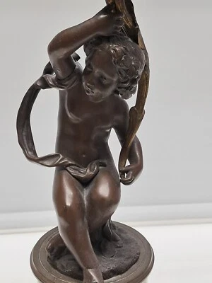 Antique French 19th Century Bronze & Marble Candelabra 23'' Tall - Image 1 of 4