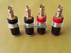 4x Hifi Amplifier Speaker Terminal Binding Post Socket copper Gold Plated - Picture 1 of 4