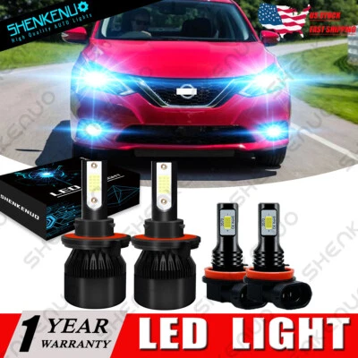 Faro LED COB alto/bajo para Nissan Sentra 2004-2012 - 8000K + luz antiniebla 4 bombillas Foto 1 de 4