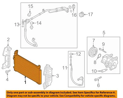 Hyundai OEM 2015 Sonata aire acondicionado condensador 97606C2000 Foto 1 de 2