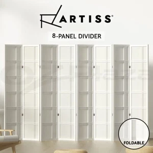 Artiss 8 Panel Room Divider Screen Partition Privacy Wood Stand Nova White - Picture 1 of 11