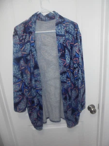 Style & Co Damen mehrfarbiges Muster langärmelige offene Strickjacke vorne Größe XL - Bild 1 von 4