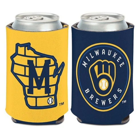 Milwaukee Brewers Can Cooler Two Sided Design MLB Collapsible Koozie Cover