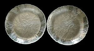 Set Of 2 Arcoroc Canterbury Crocus Clear Glass 7.75” Salad Plates Excellent - Picture 1 of 7
