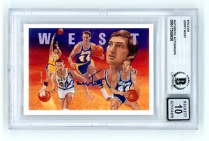 JERRY WEST Signed 1992 Upper Deck Basketball Heroes #9 BAS 10 Auto - Picture 1 of 2