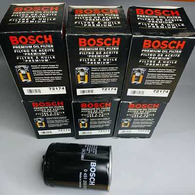 FILTRO DE ACEITE BOSCH PARA AUDI FERRARI NISSAN PORSCHE VW VOLVO 72174 1965-2006 6 piezas Foto 1 de 4