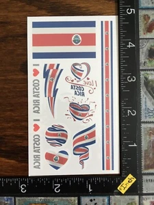EQUIPO COSTA RICA, TATUAJES TEMPORALES DE UNA HOJA, HERMOSO DISEÑO #WORLDCUP24 - Imagen 1 de 2