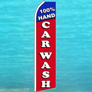 100% HAND AUTOWÄSCHE FLATTER FLAGGE groß Werbeschild Feder Bande Banner - Bild 1 von 5
