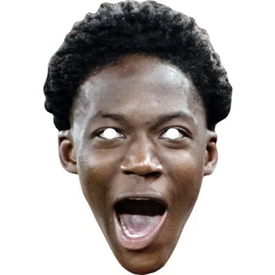 FUNKYBUNKY Kobbie Mainoo Football Celebrity Card Face Mask - Ready To Wear - Fancy Dress