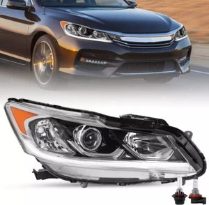 LED DRL Projector Headlight Assembly for 2016 2017 Honda Accord Sedan OE Style H - Picture 1 of 8