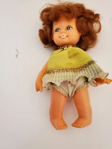 Small  Plastic 7"  Red Hair Blue Eyes Playmate Doll - Picture 1 of 6