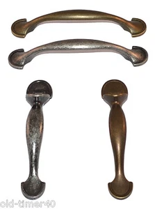 Antique Brass & Pewter Effect Bow Latch Kitchen Cupboard Door Pull Handle - Picture 1 of 5