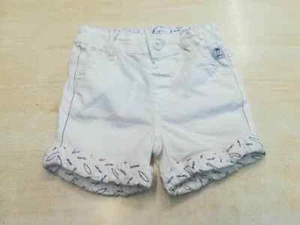 PANTALONCINO BIANCO BIMBO ESTIVO 6  - 9 - 12 - 18 - 24 - 30 MESI - Picture 1 of 14