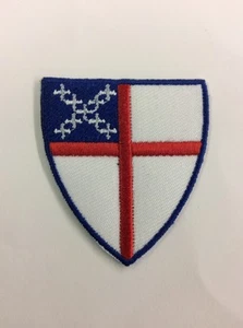 Iron On Embroidered Episcopal Shield Patch - Picture 1 of 1