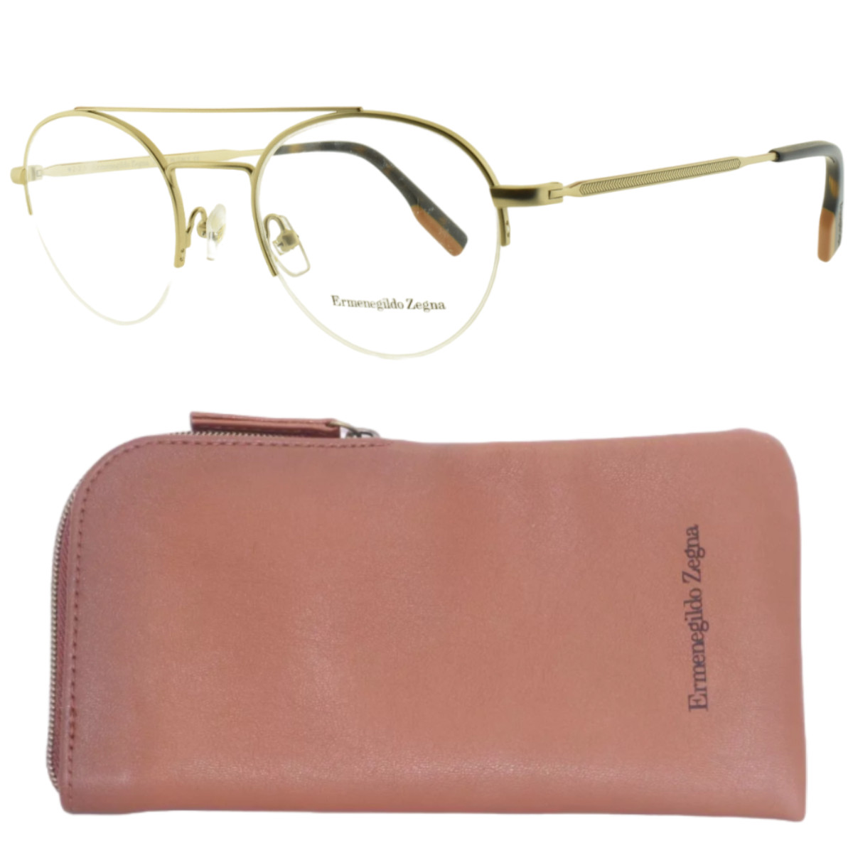 メガネ Zegna Titanium Eyeglasses EZ5223D 028 Asian Fit Gold New Ermenegildo Zegna EZ5131/O 032 Eyeglasses Gold 51-22-145