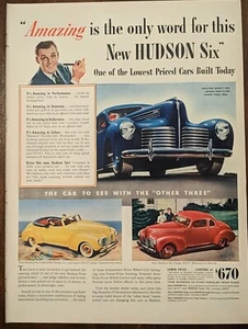 1940 vintage Hudson Six Blue, Red And Yellow 2 Door Sedan Pre WWll  - Picture 1 of 1