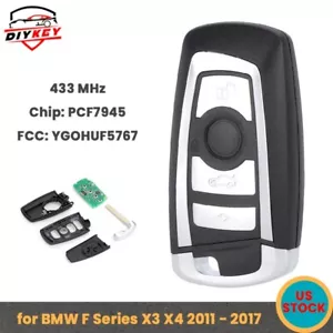 4B Remote Key Fob for BMW F Series X3 X4 2012 2013 2014 - 2017 YGOHUF5767 433MHz - Picture 1 of 6