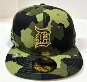 Detroit Tigers MLB NE 2022 Armed Forces Day On-Field Fitted Hat-Camo - Picture 1 of 5