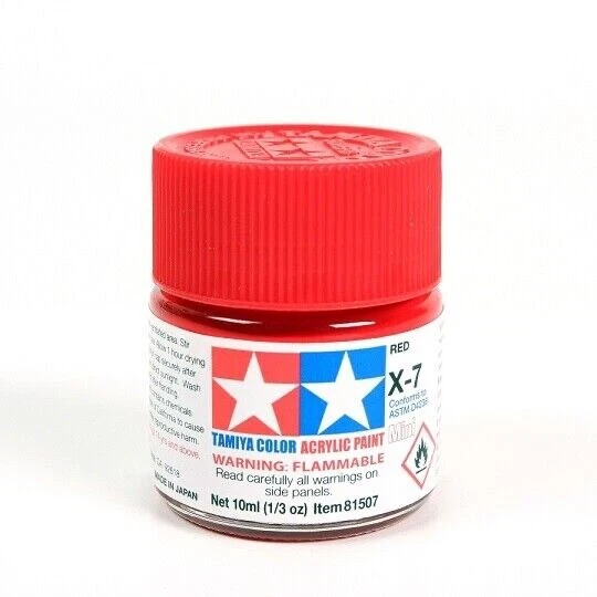 TAMIYA - X 7 ROSSO  LUCIDO - COLORE ACRILICO 10ml - Immagine 1 di 1