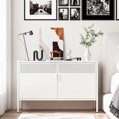 Gabinete de almacenamiento de 25" de metal con 2 puertas con estantes ajustables para oficina en casa Foto 1 de 4