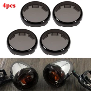Cubierta de lente de humo de luz de señal de giro 4 piezas para Harley Sportster Softail Dyna 96-21 - Imagen 1 de 13