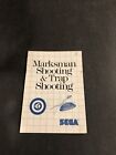 Marksman shooting And Trap Shooting Sega Master System Manual Only