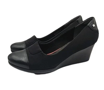 Zapatos Rockport Total Motion para mujer talla 9,5 M negros cuña comodidad trabajo ADIPRENE Foto 1 de 4