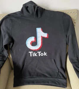Tic Tok Black Hoodie Pullover Kids Size XL  14-16 - Picture 1 of 7