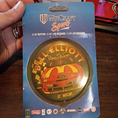 1996 BILL ELLIOTT #94 McDonalds Wincraft 3 1/2 Inch Button Pin NEW / Unused - Image 1 of 2