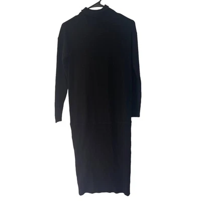 Vestido Suéter Ann Taylor Para Mujer Talla XS Negro Viscosa Mezcla Lana Cuello Alto Foto 1 de 4
