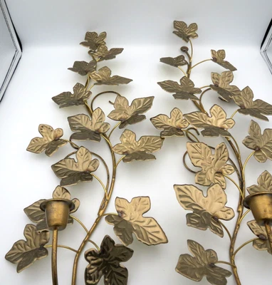 Комплект из 2 настенных бра золотистого цвета с ветвями и листьями для домашнего интерьера - Изображение 1 из 4