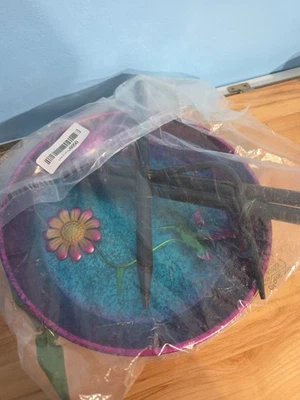 Birdbath Nuevo Exterior 11 pulgadas Colorido Púrpura Azul Metal Soporte Libre Colibrí... Foto 1 de 4