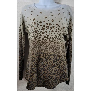 Ruby Rd braun ombre Animal Print Pailletten Top Medium leicht weich Stretch - Bild 1 von 4