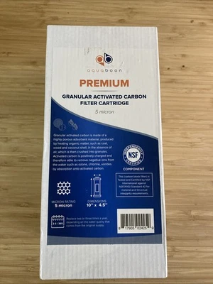 Aquaboon Premium 5 Micron 10 X 4.5 Granular Activated Carbon Water Filter Cartri - Image 1 of 3