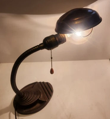 Vintage Unusual Eagle Lamp Goose Neck Desk Lamp Original and Works 1940’s - Image 1 of 4