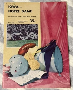 🔥1953 SIGNIERT NOTRE DAME vs IOWA FOOTBALL PROGRAMM NCAA UNBESIEGT RARITÄT 21.11.53 - Bild 1 von 24