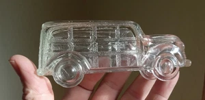 1930s VINTAGE WOODY STATION WAGON GLASS CANDY CONTAINER NICE! - Picture 1 of 9