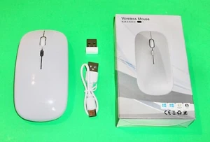 WIRELESS 2.4ghz BLUETOOTH WHITE IMAC LAPTOP PC COMPUTER RECHARGEABLE MOUSE - Picture 1 of 2