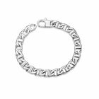 10mm Wide Mariner Chain Bracelet for Men in Stainless Steel - 9 Inches Long