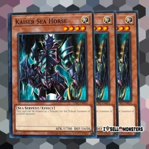 Yugioh! 3x Kaiser Sea Horse SDBE-EN016 Common x3 Yu-gi-oh! KAIBA UNLM FAST SHIP - Picture 1 of 1