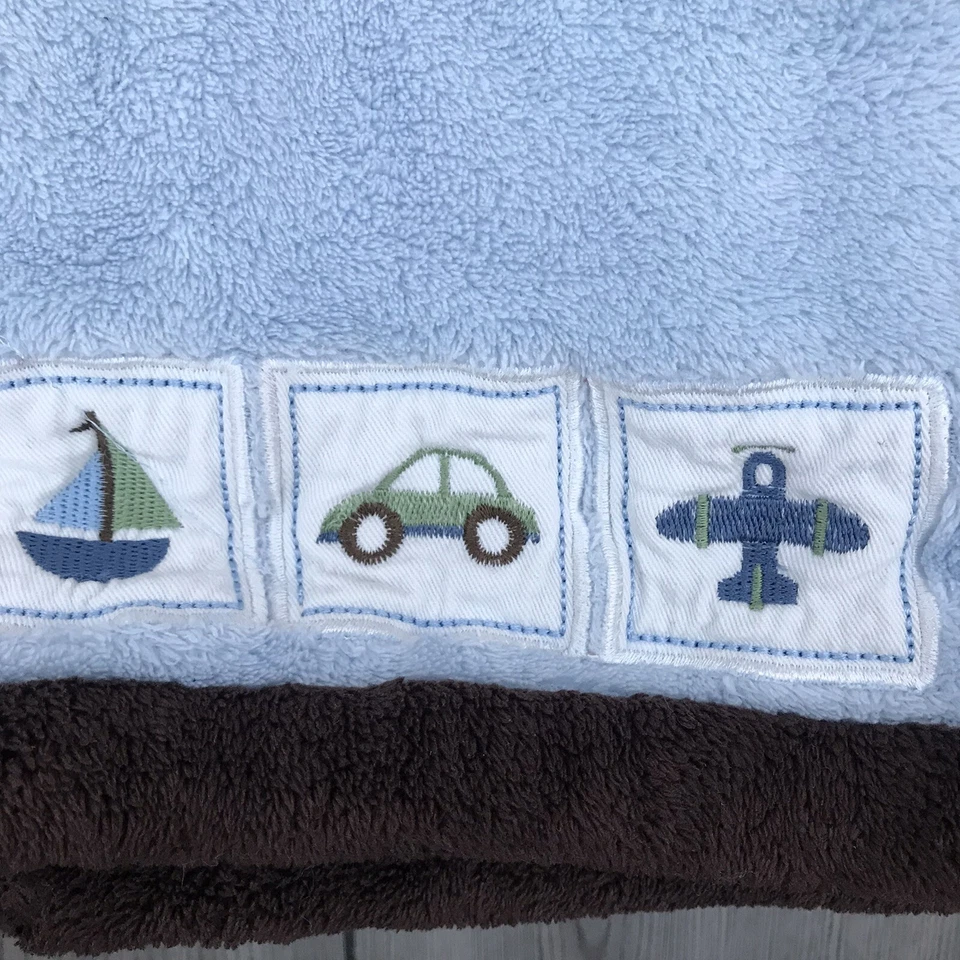 Raro Difícil de Encontrar Kidsline 3 Cuadrados Acolchados Manta Azul Velero Coche Avión Lovey R4 Foto 1 de 4