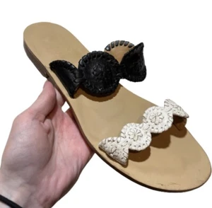 Jack Rogers Lauren Colorblock Sandals Womens 9.5 Open Toe Monochrome Summer - Picture 1 of 9