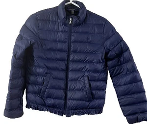 Polo Ralph Lauren Girls Puffer Navy Jacket Sz L 12-14 EUC - Picture 1 of 5