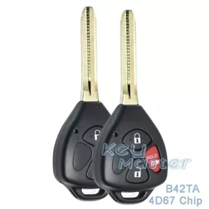 2 for Toyota Hilux 2005 2006 2007 2008 2009 2010 Remote Key Fob B42TA -4D67 Chip - Picture 1 of 3