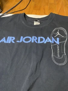 Air Jordan t shirt size 2XL black and blue shoe image Shirt tee  - Picture 1 of 4