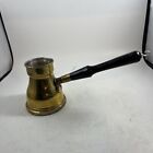 Vintage Brass Turkish Coffee Maker Old Hand Made 1 Cup Wood Handle Small Size