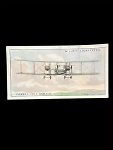 Wills Cigarette Card SPEED (Title in White) 1930-Alcock's Vickers Vimy Bomber #1 - Picture 1 of 2